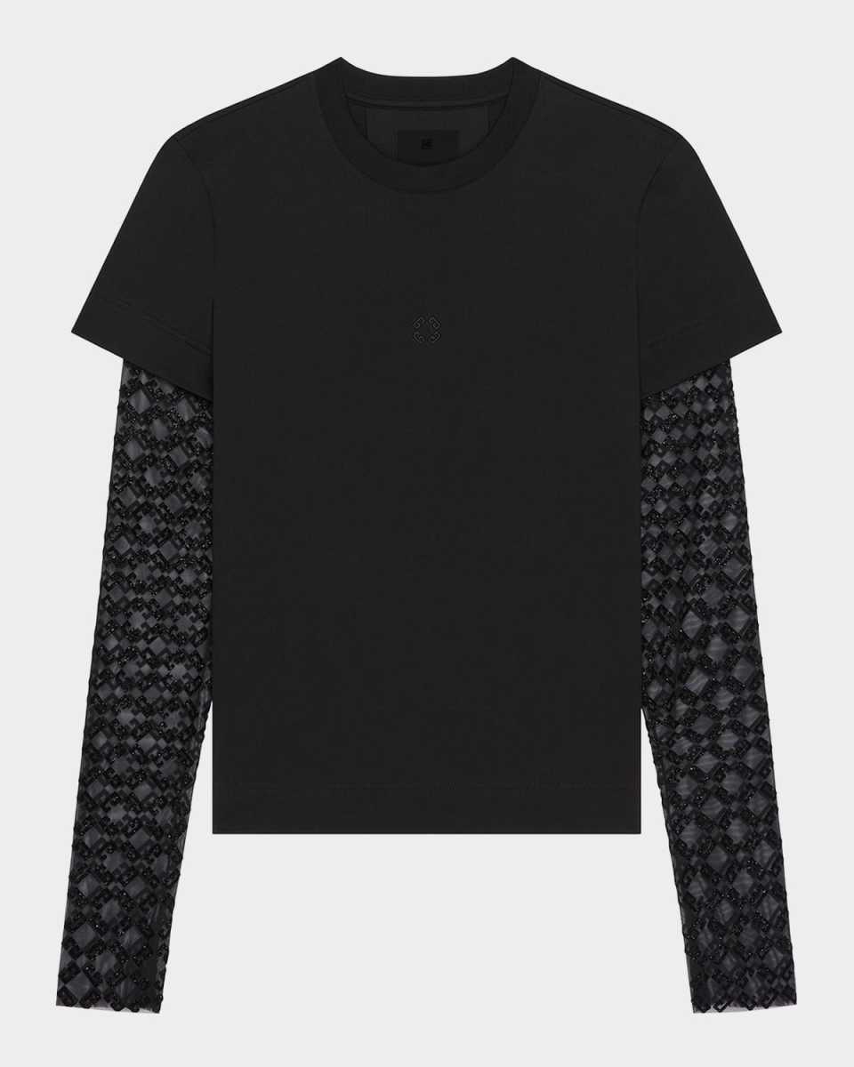 4G Mesh Long-Sleeve Layered T-Shirt